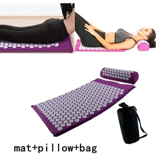 Massager Cushion acupressure Massage Yoga Mat Sets Relieve Stress Back Pain Acupressure Mat/Pillow Massage Mat Rose Spike