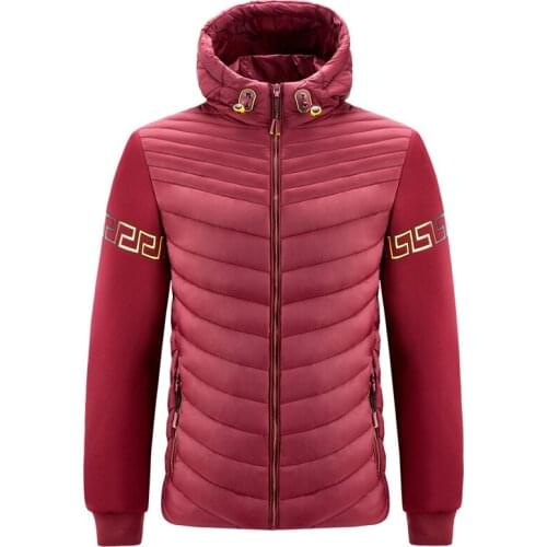 Mens winter Baseball Jacket knitted stitched cotton jacket fitted college warm jacket mens stand collar jacket