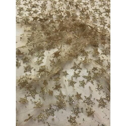 New arrival SYJ-121112 french net lace fabric with glued glitter sequins lace african tulle lace fabric