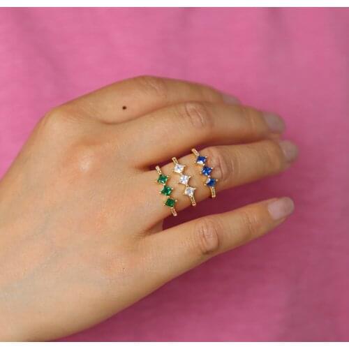 Gold Color Engagement Rings for Women Wedding CZ BAND Clear AAA Zircon Fashion Jewelry Bague Bijoux 2018 SIMPLE RING