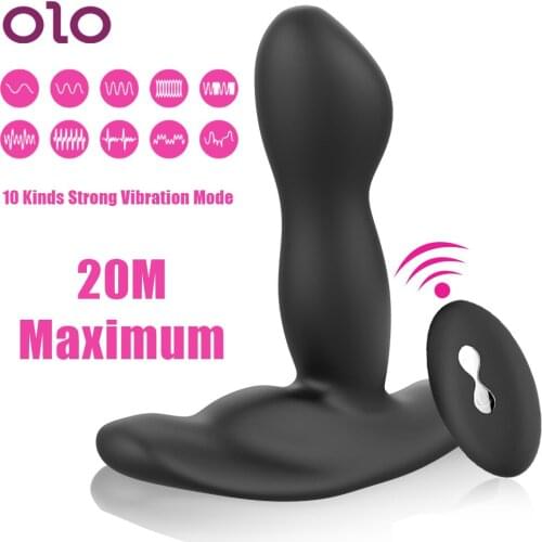 OLO Wireless Remote Control Sex Toy for Women Gay Anal Vibrator Butt Plug Silicone Dildo 10 Speed Male Prostate Massage