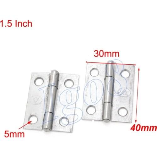 20PCS 1.5" Metal Butt Hinges Cabinet Hinge 40 x 30 x 5mm