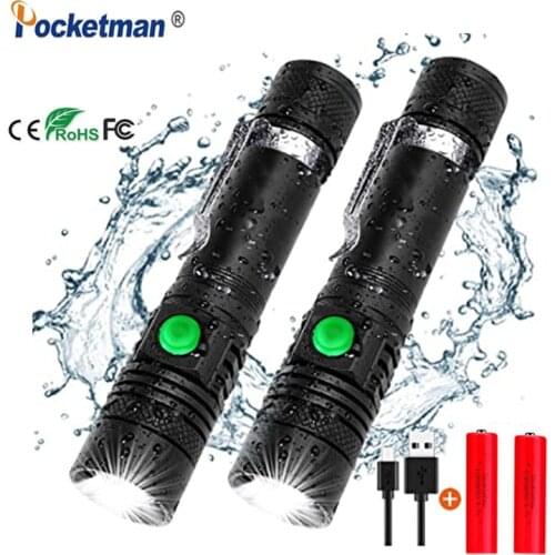 Portable LED Flashlight Ultra Bright 10000Lums USB linterna Led torch T6/L2/V6 Light Lamp beads Lanterna Tips Camping Work Light