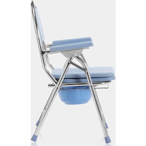 Stable durable shower chair for the elderly folding antiskid bathing aids pregnant woman thick stainless steel toilet stool