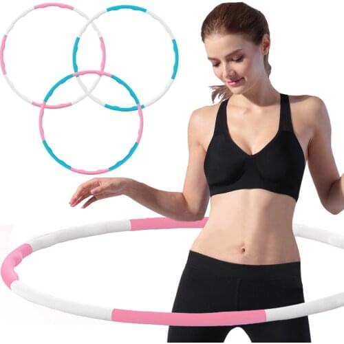 Removable Sport Hoop 8 Sections Fitness Circle Foam Hoop Body Building Massage Home Waist Exercise Slimming Equipment