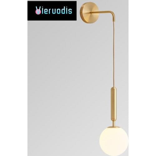 Nordic LED Wall Lamp Glass Ball Wall Light for Bedroom Bedside Study Corridor Indoor Lighting Fixtures Industrial Wall Sconces