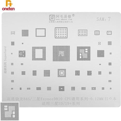 Amaoe BGA Reballing Stencil SAM7 For Samsung S9 S9+ Exynos9810 Snapdragon SDM845 CPU Steel Mesh