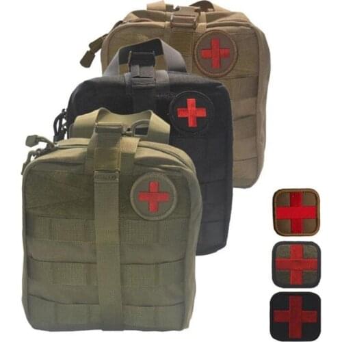 Outdoor Utility Tactical Pouch Mini Medical First Aid Pouch MOLLE System Bag with First Aid Patch Emergency Survival Kit