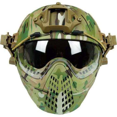 WoSporT Tactical Helmet with WST Pilot Mask Airsoft Paintball Overall Helmet for CS Army WarGame Motorcycle Hunting 13 Colors