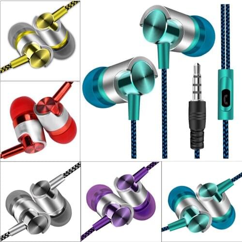 Earphones Universal 3.5mm In-Ear Stereo Earbuds Bass Stereo Sound Wired Headphones With Mic for Xiaomi Samsung iPhone