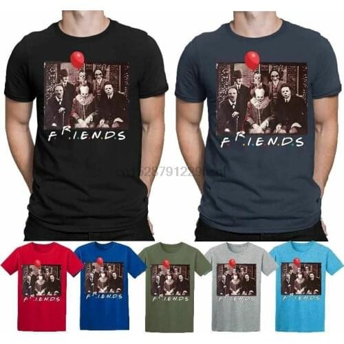 Horror Friends T Shirt Halloween Pennywise Jigsaw Film Movie Scary Men T Shirt