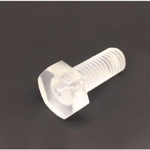 Wkooa M6x10 Hex Bolts PC Poly Screws Transparent Full Threads Metric Pack 1000