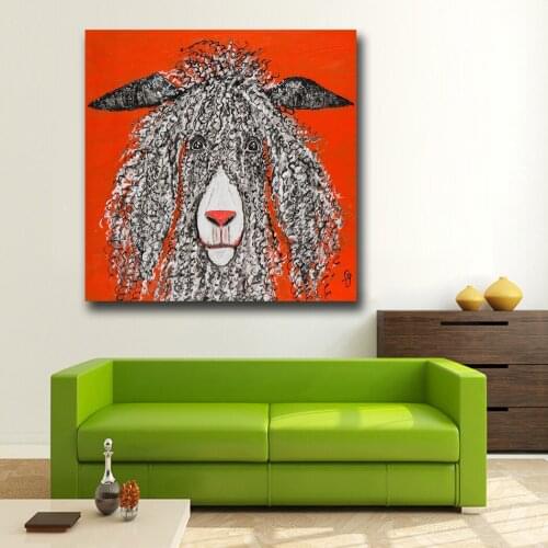 Wxkoil Pop Art Oil Painting Frizz-Angora-Painting For Home Decor On Canvas Modern Wall Art Canvas Print Canvas Painting Unframed