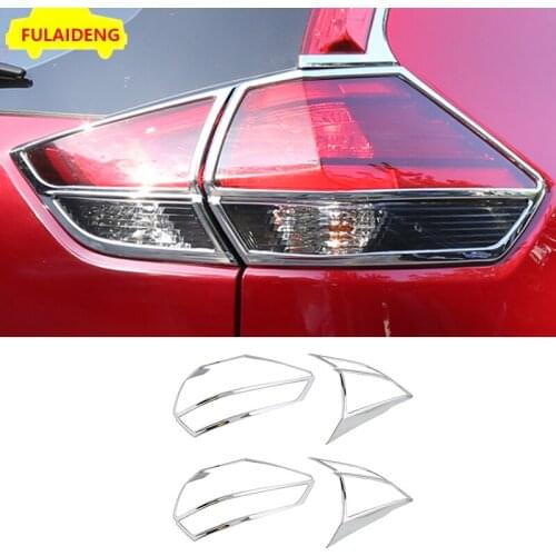 4pcs For Nissan X-Trail Rogue 2017-2019 ABS Chrome Rear Tail Light Lamp Trim Cover Car Styling Accessories