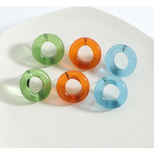 Vedawas Fashion Circle Acrylic Resin Transparent Earrings for Women Boho Unique Multicolored Stud Earrings Accessories Jewelry