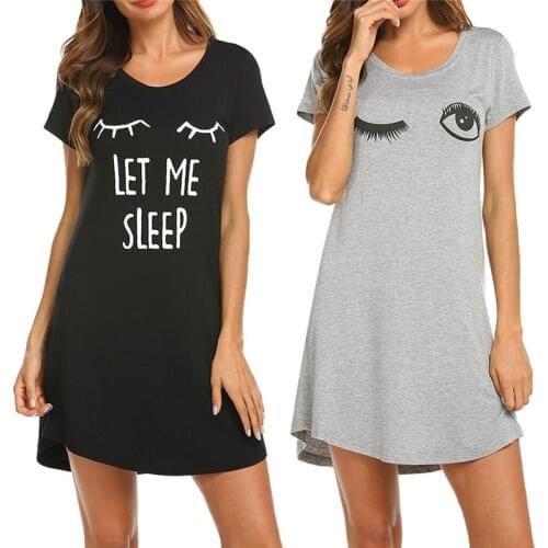 2019 Cute Women Casual Nightdress Soft Sleepwear Dress Short Sleeve Loose Loungewear Nightgown Female Nighties Home Wear