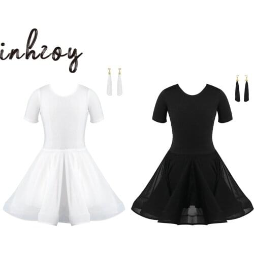 3pcs Girls Latin Dance Dress Kids Ballet Tango Ballroom Samba Salsa Dress With Shorts Tassel Accessory Set Performance Dancewear