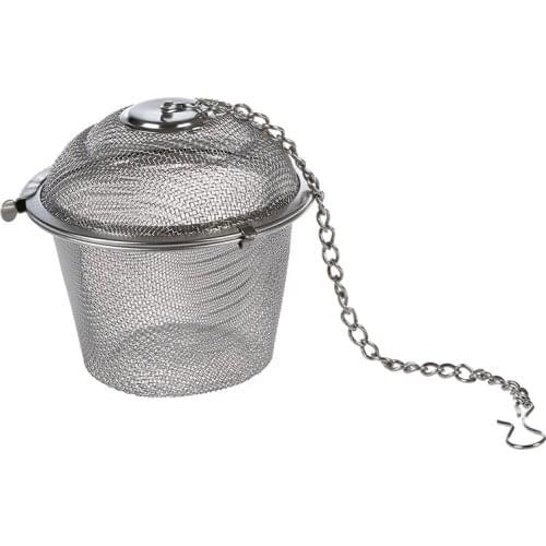 Tea Stainless Strainer Locking Tea Spice Mesh Herbal Ball Diam 6cm