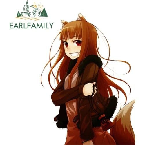 EARLFAMILY 13cm x 9.5cm for Spice and Wolf Decal Funny Car Stickers Personality Refrigerator Waterproof Sunscreen Decoration