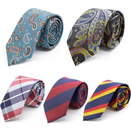 New Men Ties 6cm Striped Narrow Dacron Jacquard Noeud Papillon Homme Korean Bridegroom Formal Casual Tie