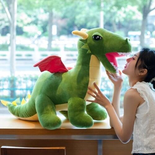 60-110cm Giant simulation Dinosaur Plush Doll Cartoon Stuffed Animal Dino Toy for Children Baby Boy Soft Christmas Birthday Gift
