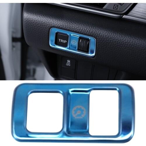 Function Control Button Trip Reset Switch Adjustment Trim Blue Titanium Stainless Steel fit for Honda Accord 10th 2018 2019 2020