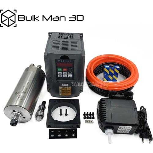 1.5kW Water Cooled Spindle Bundle + 1.5KW VFD Inverter + 80mm Spindle Mount Kit + Water Pump For WorkBee OX CNC Milling Machine