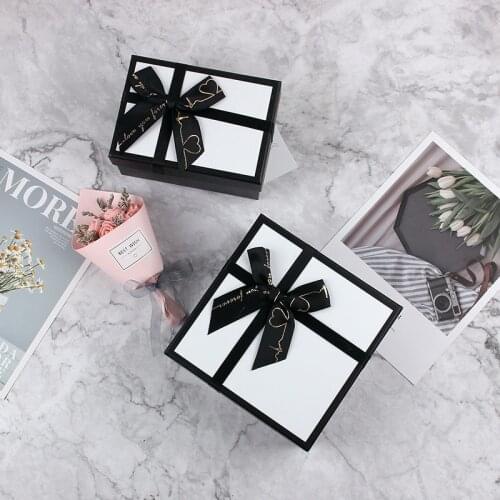AVEBIEN Black white gift box jewelry perfume cosmetics wallet packaging box Wedding decoration gift bag коробка cajas de carton