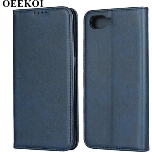 OEEKOI Calf Stripe Magnetic Snap Wallet Leather Case for OPPO Reno A