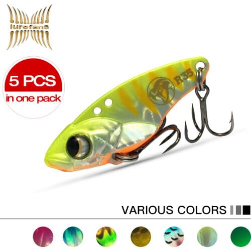 LUREFANS-SHIZHAN-R35/40/45 Rattlisnake VIB 5pcs 35mm/5g 40mm/7.5g 45mm/10g Artificial Pesca Fishing Baits Metal Catfish Lures
