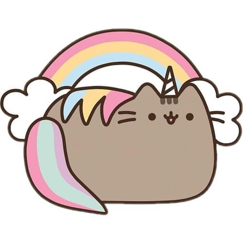 Cute unicorn cat lapel pin rainbow theme meow brooch funny kids girls gift magical party jewelry