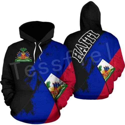 Tessffel Country Emblem Flag Caribbean Sea Haiti Island Retro Pullover Men/Women Tracksuit Jacket 3Dprint Streetwear Hoodies A30
