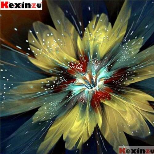Kexinzu Full 5D DIY Square Diamond Painting"Blooming petals"3D Embroidery Kit Cross Stitch Rhinestone Mosaic Home Decor Gift X64