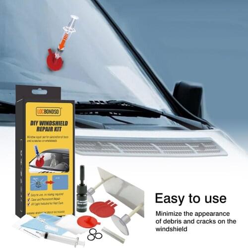 Automotive Glass Repair Kit Auto Cracked Glass Rock Chip Repair Kit Quick Fix DIY Windshield Crack Chip Windscreen Repair Tool
