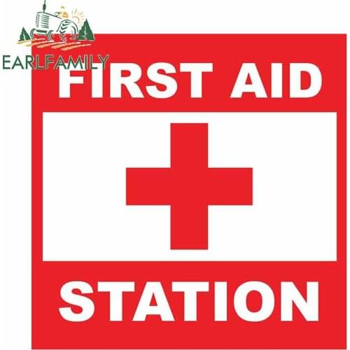 EARLFAMILY 13cm x 12.9cm For First Aid Signs Car Graffiti Stickers Auto Air Conditioner Decal Surfboard Personality Decor