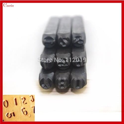 New 9pcs/lot Diy Leathercraft Leather 5mm 0-9 Arabic Numbers Stamping Debossed Mold Number Printing Punch Mold