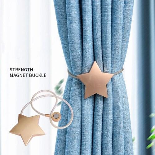 New Simple And Modern Curtain Strap Creative Star Magnet Hand-woven Rope Cute Curtain Buckle Tie Drawstring Accessories