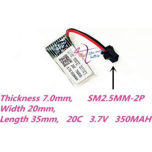 SM-2P 702035 3.7V 350mAh polymer lithium battery is suitable for TT661 series remote control deformation vehicle drone aircraft