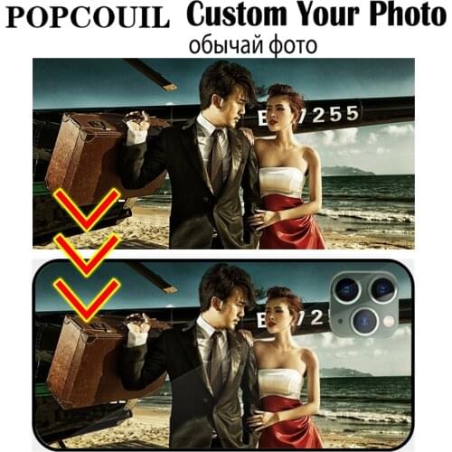 POPCOUIL DIY Luxury Custom Case For Xiaomi Redmi 6A S2 Mi 9 SE 9T CC9E Note 7 6 5A Pro Poco F1 Phone Customized Name Photo Logo