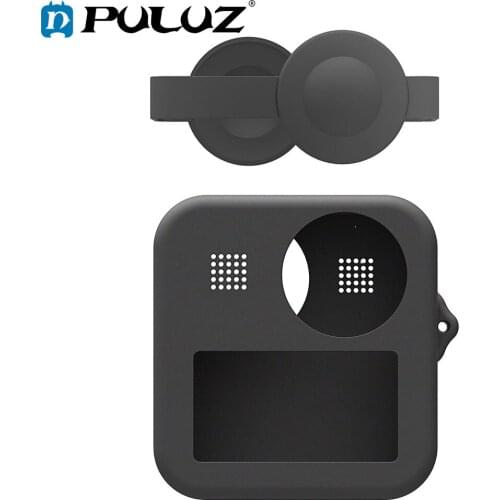 PULUZ For GoPro MAX Dual Len Caps Case Cover + Body Soft Rubber Frame Silicone Protective Case For GoPro MAX Camera Accessories
