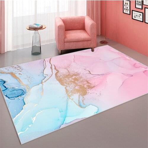 Nordic Light Blue Pink Painting Rug Girl Room Carpet Home Decoration Floor Mat For Bedroom Simple Bedside Rug Coffee Table Mat