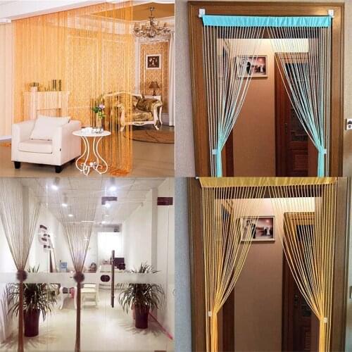 100x200cm Thread Curtains Screen Ribbon String Divider Blind for Living Room Door Wall Window Panel Tassel Curtain