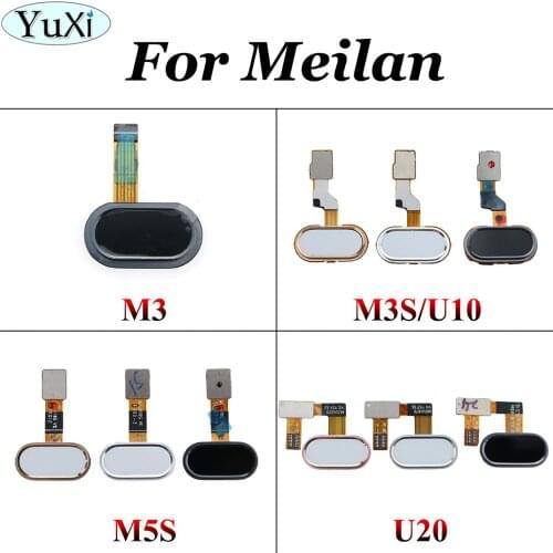 YuXi For Meizu M3 M3S M5S U20 Home Button Fingerprint Touch ID Sensor Flex Cable Band Replacement for Meilan 3S Home Button Key