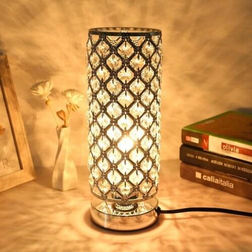 LAYSDA LED Modern Touch Bdroom Bedside Lamp Dimmable USB Charging Eye Protection Creative Design Luxury Crystal Table Lamp
