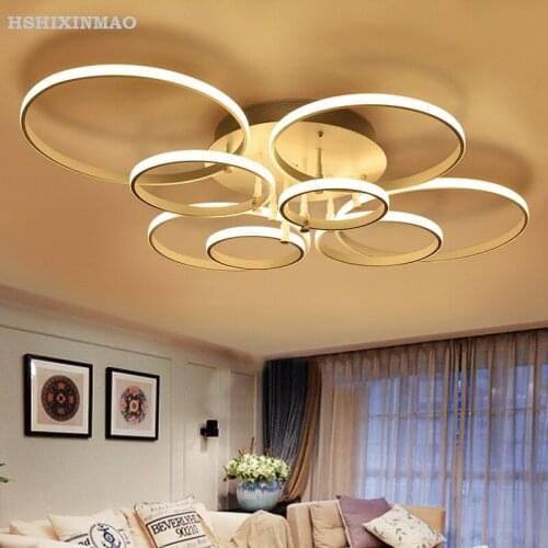Modern minimalist living room ceiling lamps ring circle LED acrylic art bedroom ceiling lights lighting 110-240V