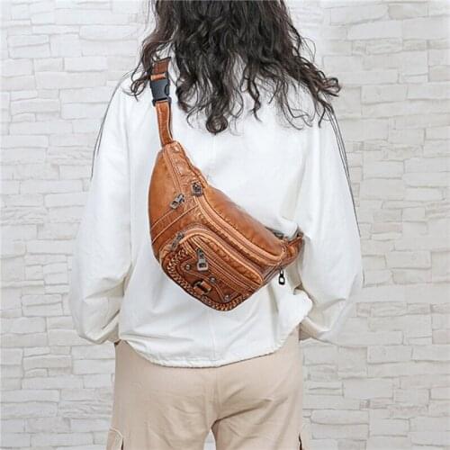 Fashion Waist Bag PU Leather Bag Belt Bags Women Brand Waist Bag For Men Vintage Pillow Belly Packets Leather Unisex Phone Bag