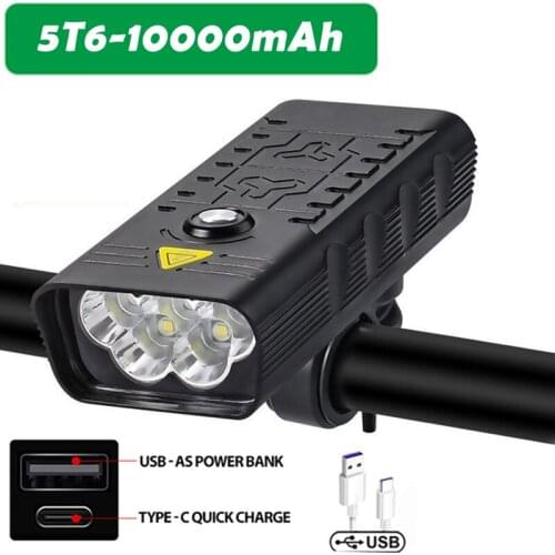 5 Leds Bicycle Light Usb Rechargeable 5t6 Mountain Bike Headlight Flashlight Night Riding Light Mtb Cycling Bike Accessaries