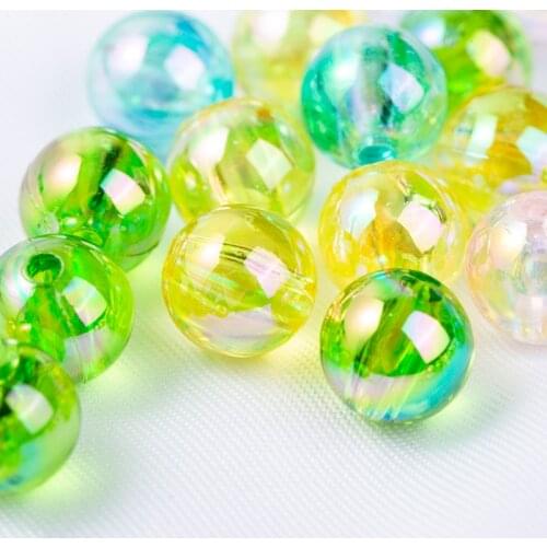 Pearl Shiny 100Pcs Round Beads Acrylic Craft with Hole for Bracelets Sewing Needlework DIY Handmade Beads Jewellery Accessories