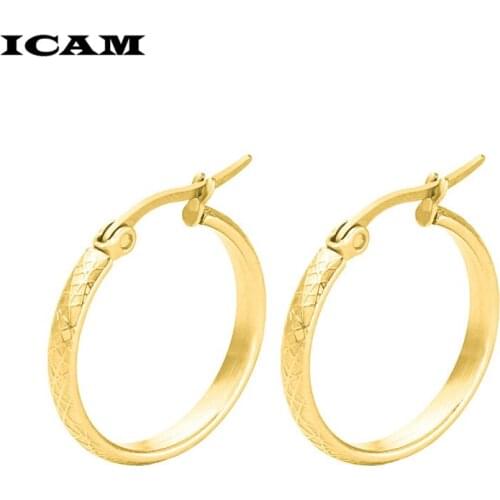 ICAM 4Sizes Big Smooth Circles Hoop Earrings For Women Statement Gold Silver Color Round Circle Loop Earring Party Gift Hot Sale