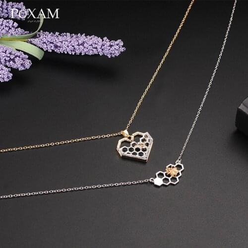 2019 New Gold Creative Heart Animal Honeycomb Pendant Necklaces For Women Vintage Long Chain Link Necklace Party Wedding Jewelry